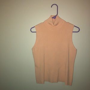 light orange tank sweater turtleneck